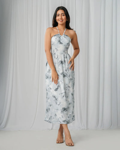 Noirelle maxi dress, sleeveless silhouette, worn by a model