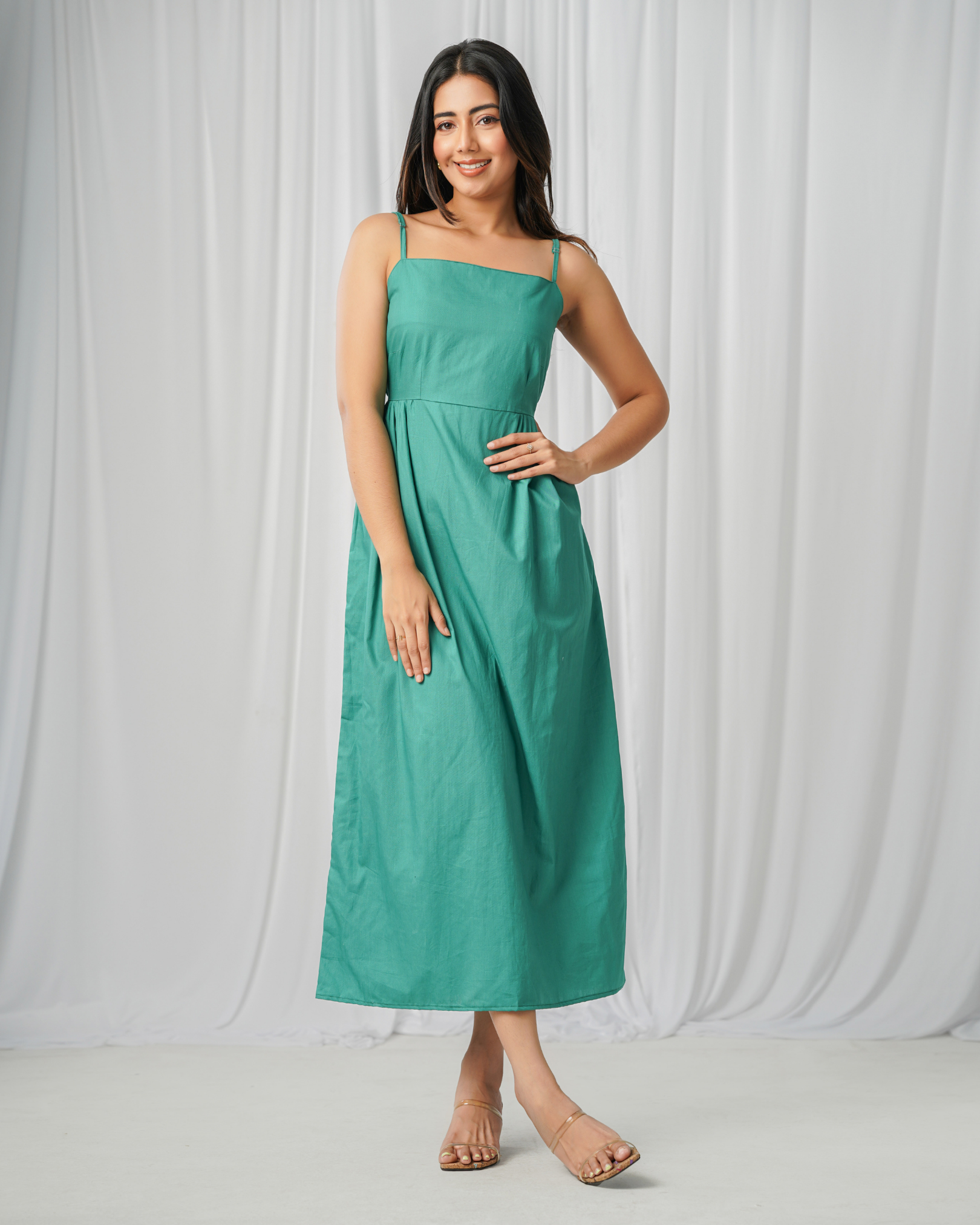 Emerald Green Cotton Dress