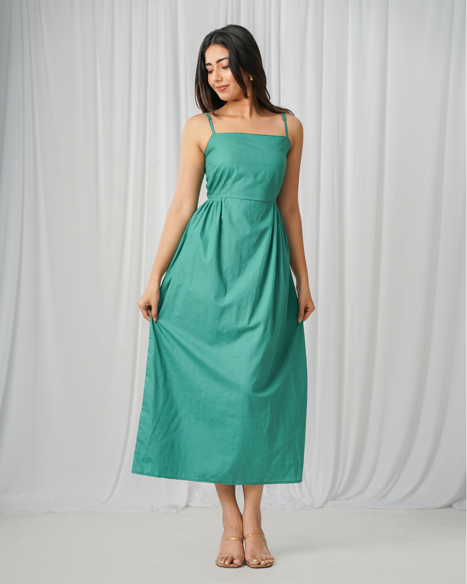 Emerald Green Cotton Dress