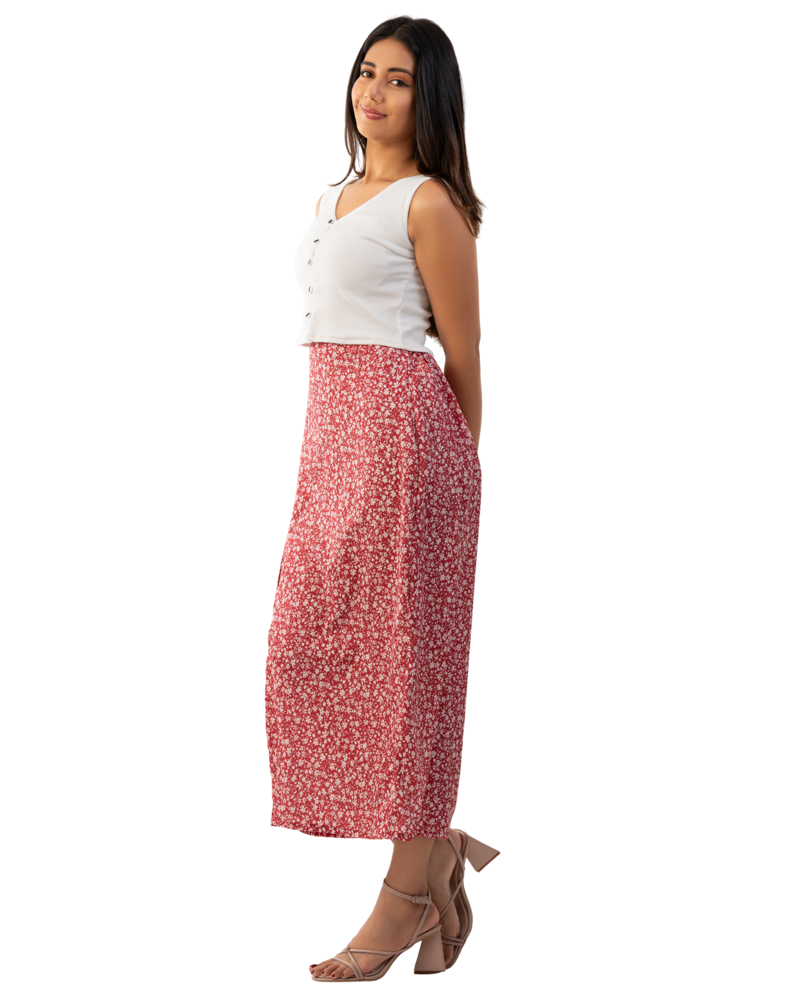 Floral Breeze Slit Skirt