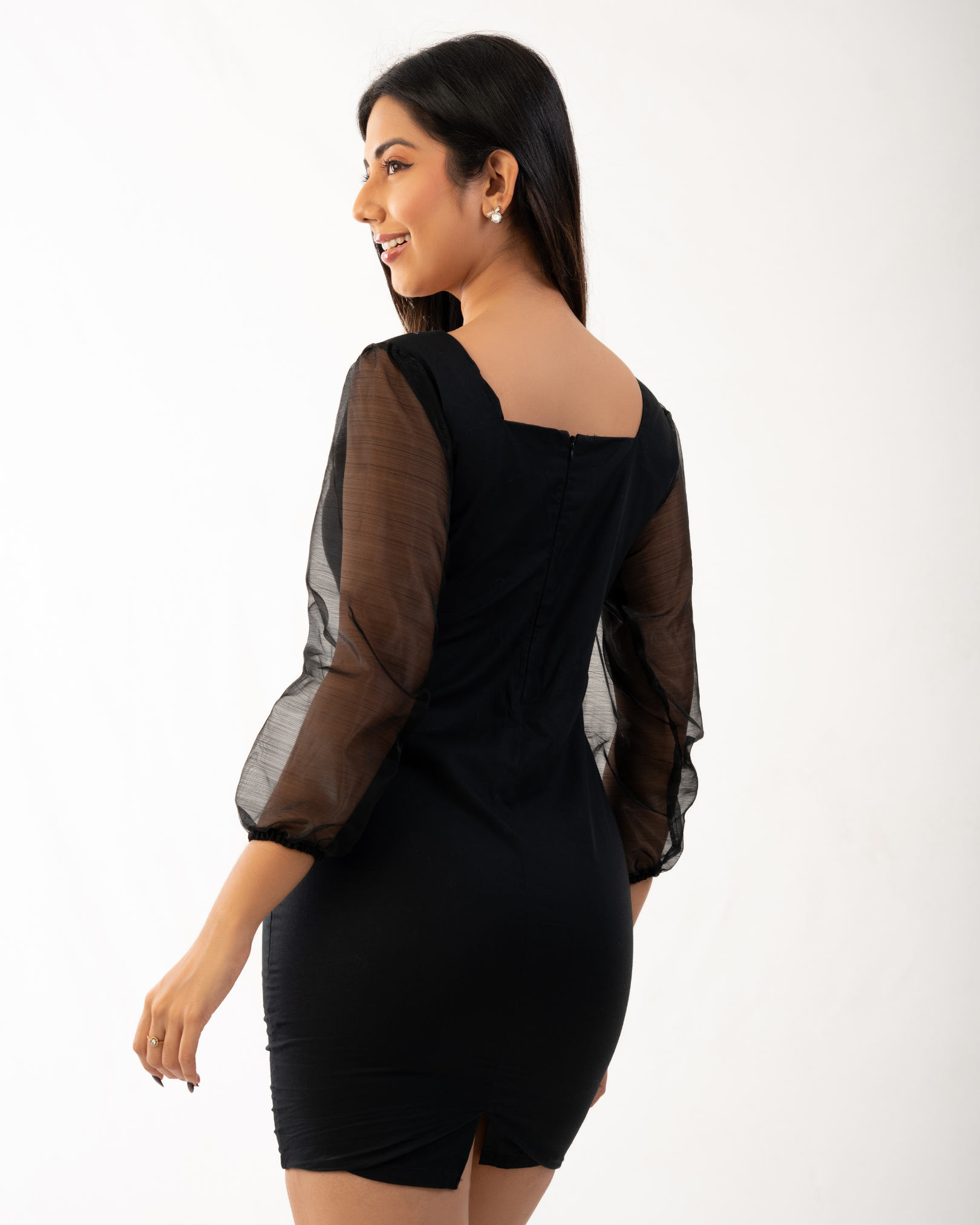 Black Sheer Mini Dress