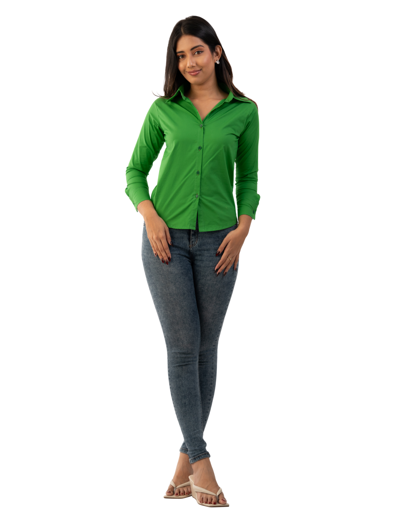 Green Essential Button Shirt