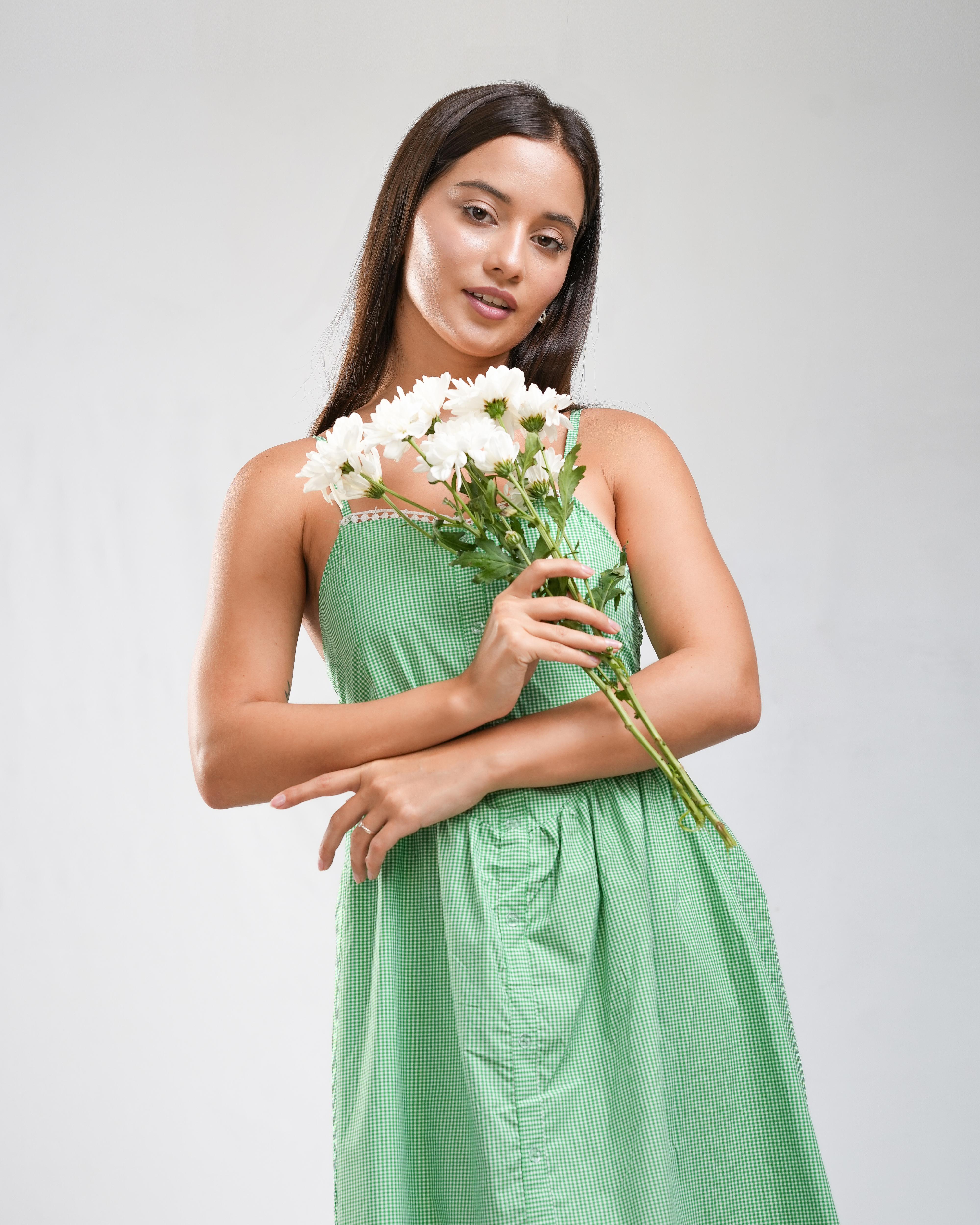 Sage Green A-Line Camisole Summer Dress