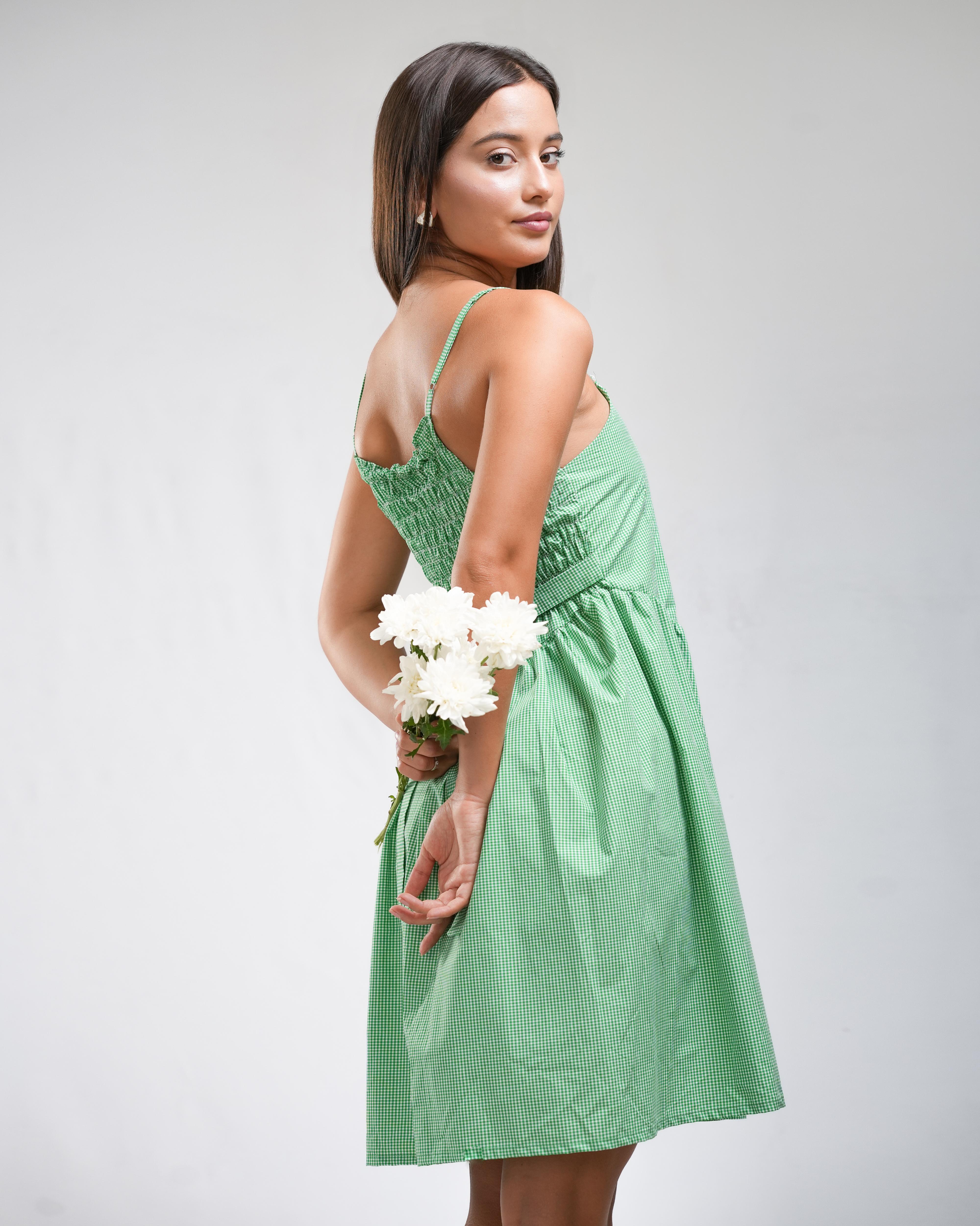 Sage Green A-Line Camisole Summer Dress