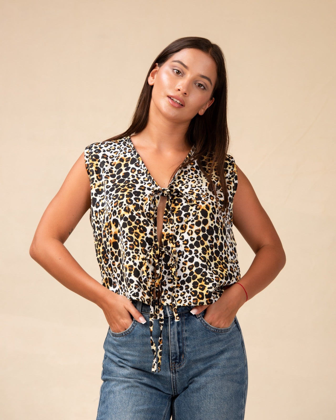 The Dot Print Tie Top