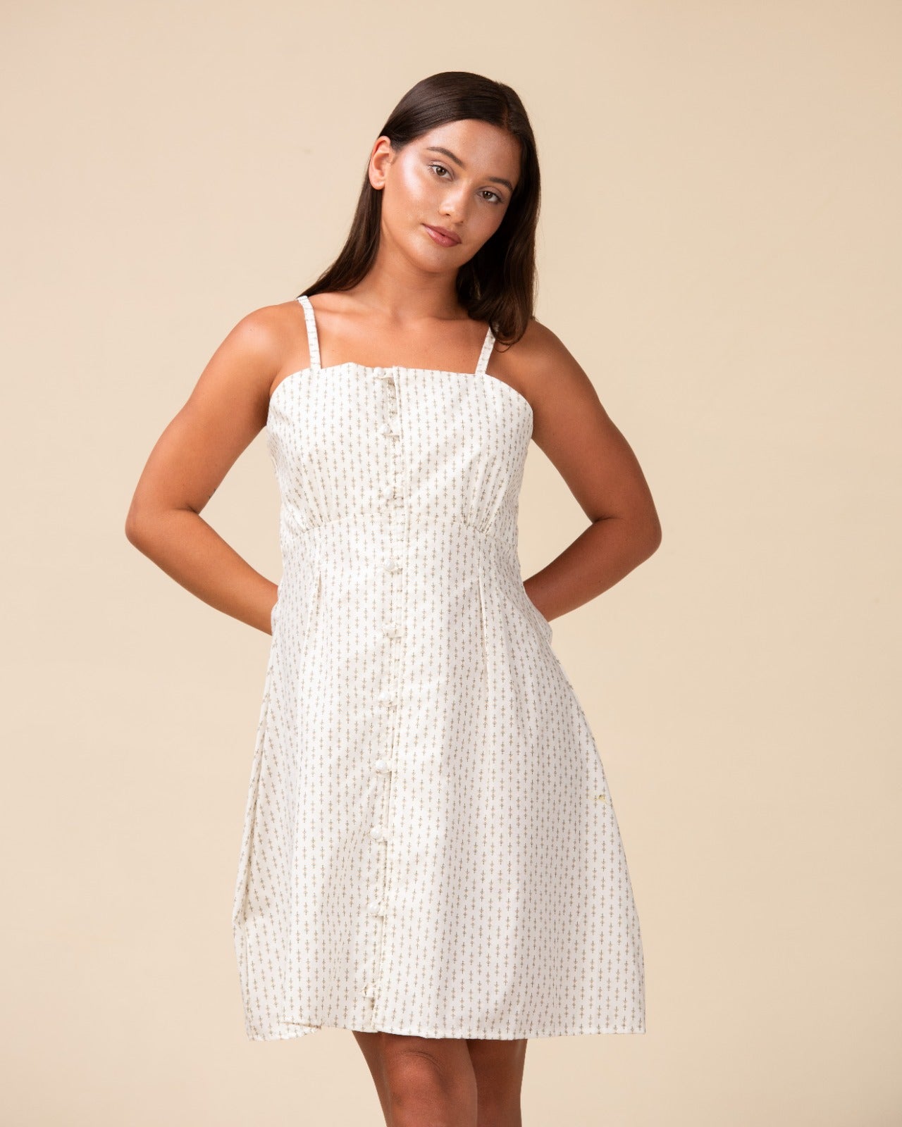 Ivory Bloom Cotton Mini Dress