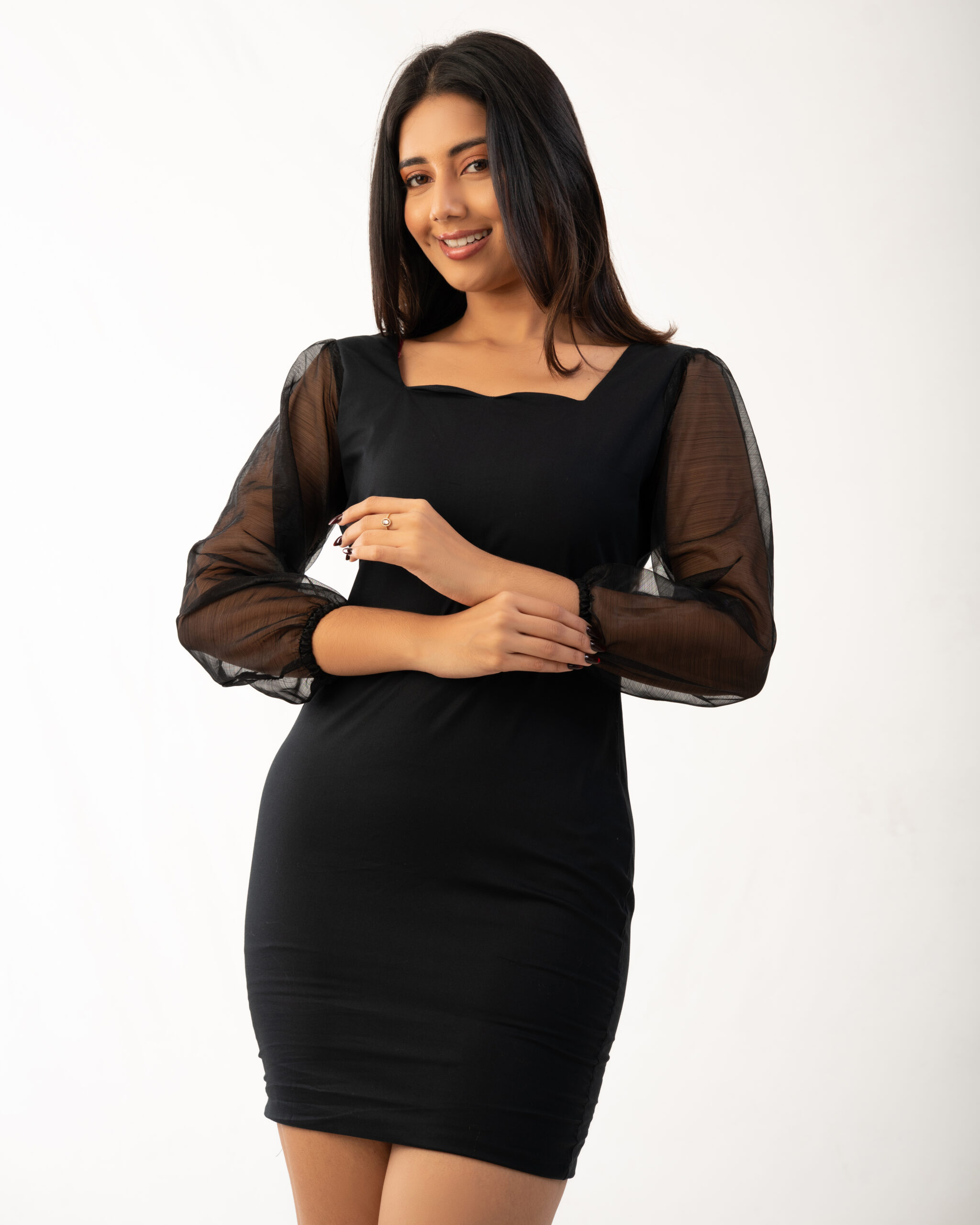 Black Sheer Mini Dress